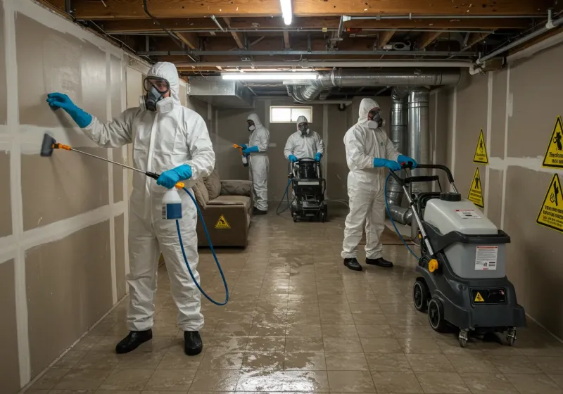 Basement Moisture Removal and Structural Drying process in Copeland, OK